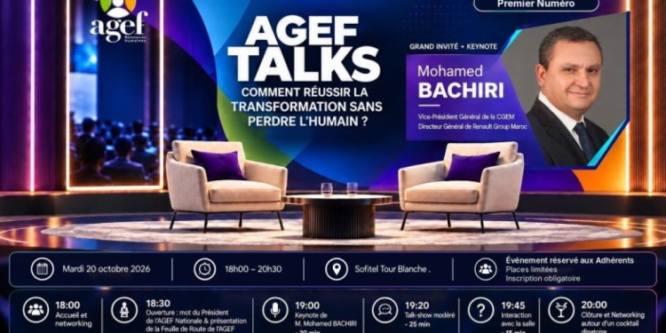 AGEF Talks avec Mohamed Bachiri, 20 octobre 2026 à Casablanca
