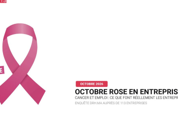 Couverture de l'enquête DRH.ma INSIGHTS Octobre Rose en Entreprise 2026 auprès de 113 entreprises marocaines