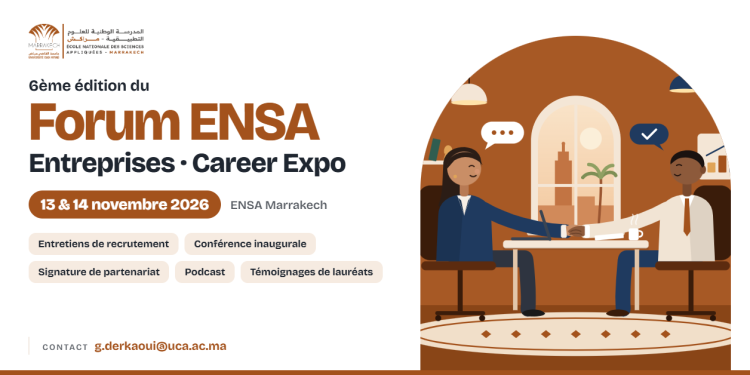 ENSA Marrakech : le Forum Entreprises Career Expo 2026 réunira recruteurs et élèves ingénieurs