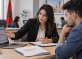 Une conseillère accompagne un candidat, avec un dossier Parcours emploi.